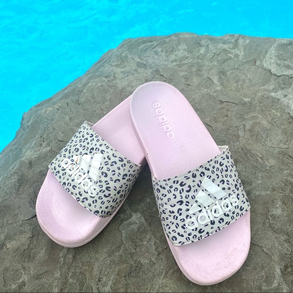 leopard print adidas sliders